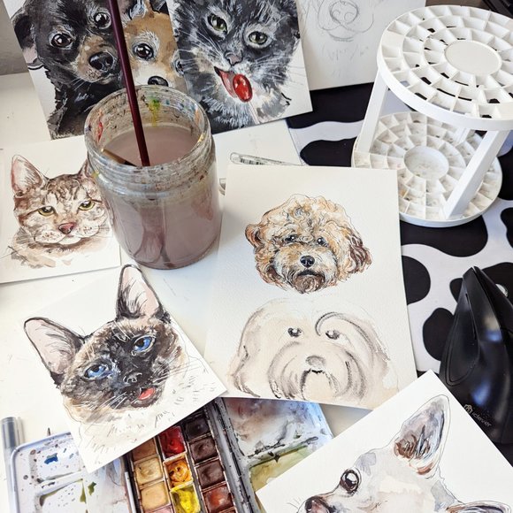 Cairn Terrier Dog Art Print, Watercolour Cairn Terrier Painting - Picture 5 of 7